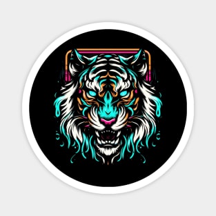 Neon Colored Tiger Magnet